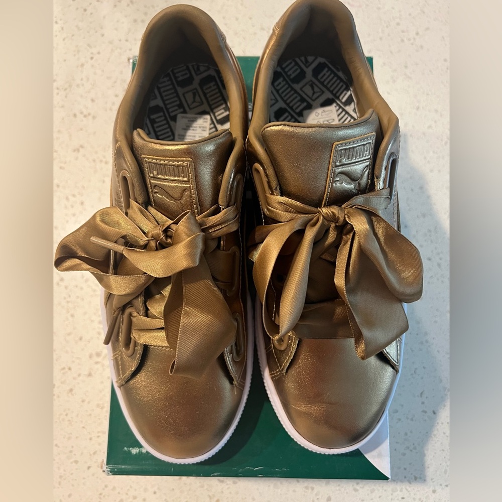 Puma Basket Heart Luxe Sneakers, Bronze